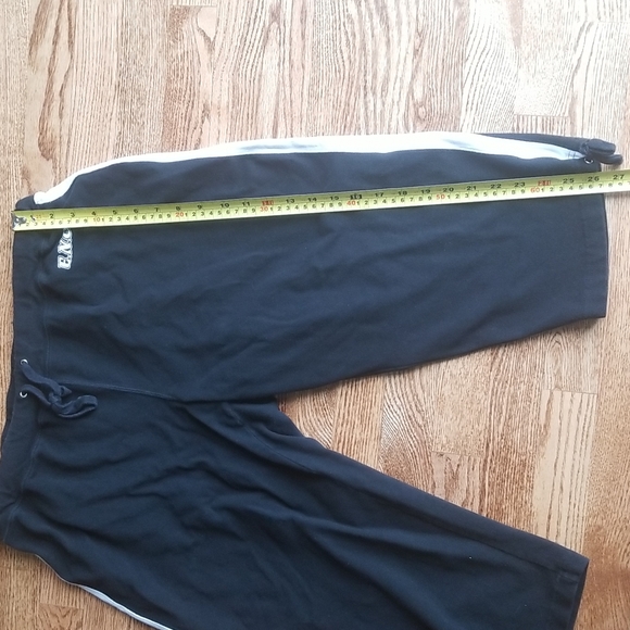 (1x) Encore Black Jogger Capri White Stripes Cotton Blend Sporty Retro Lounge - Picture 6 of 9